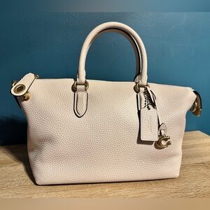 COACH Cara Satchel Brass Chalk